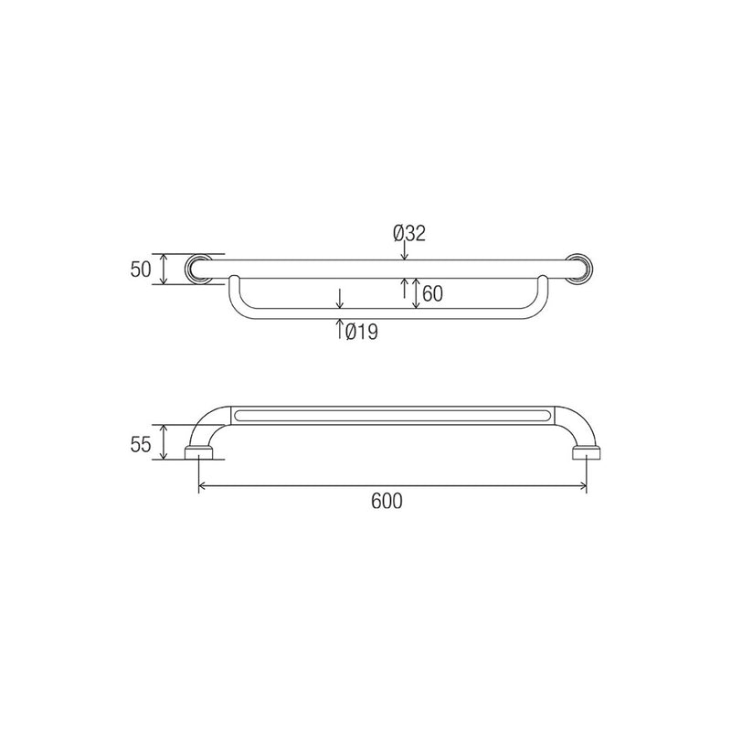 Conserv Hygienic Seal® Towel Grab Rail "U"