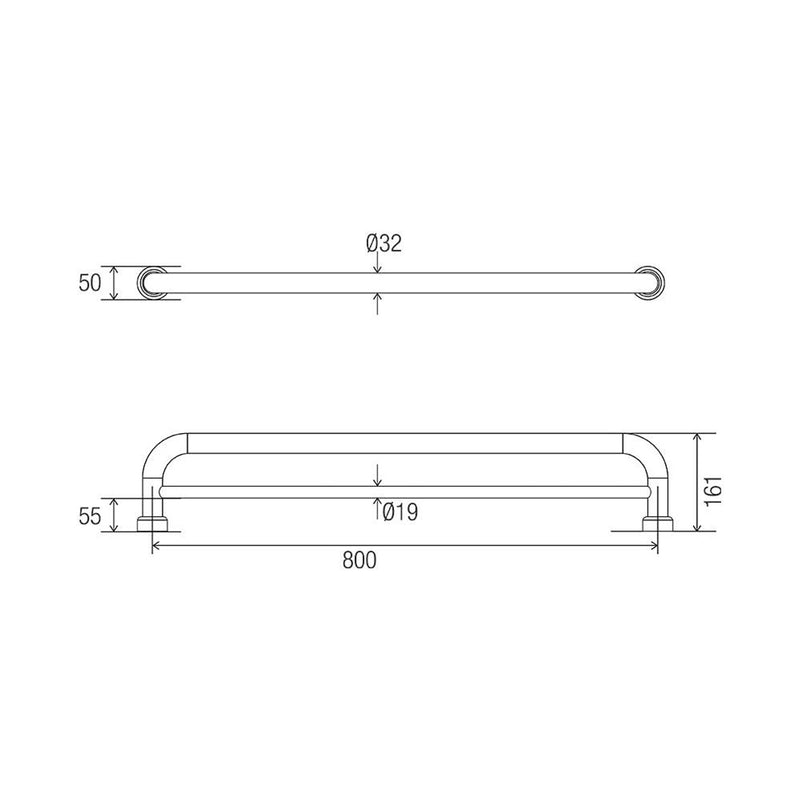 Conserv Hygienic Seal® Towel Grab Rail "D"