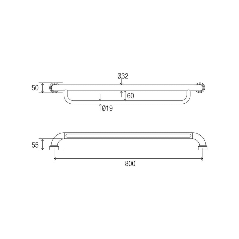 Conserv Hygienic Seal® Towel Grab Rail "U"