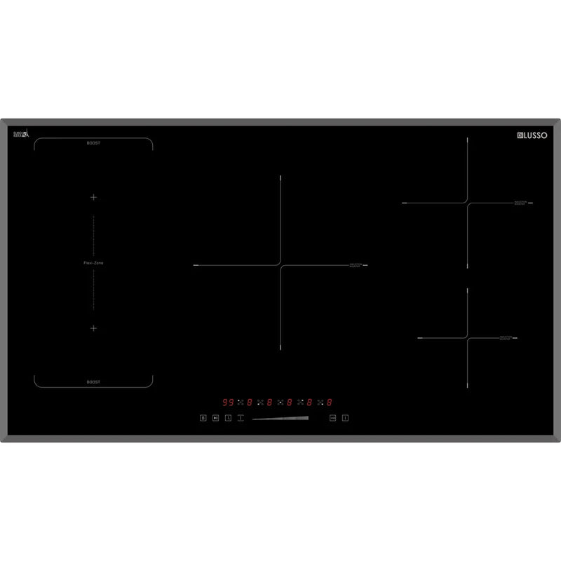 Dilusso Appliances 900mm Electric Induction Cooktop - 5 Zones with Flexizone - Bevelled Edged EuroKera Glass with Touch Slider Controls