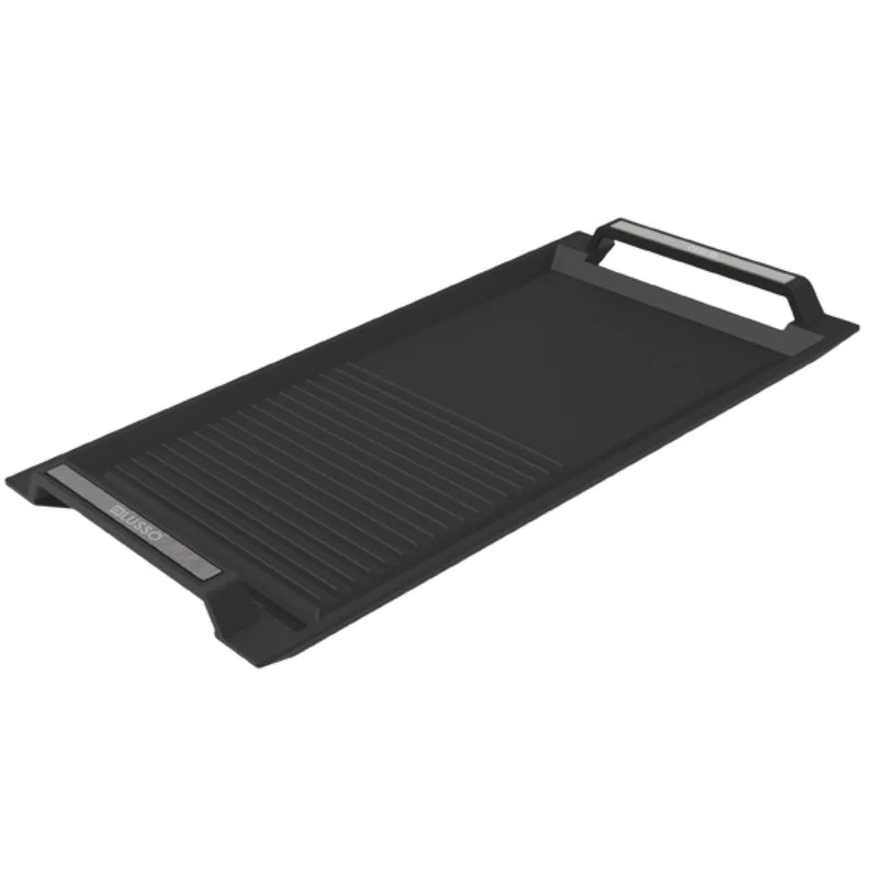 Dilusso Appliances Induction Compatiable Cast Iron Grill Plate - non stick ribbed and smooth surface
