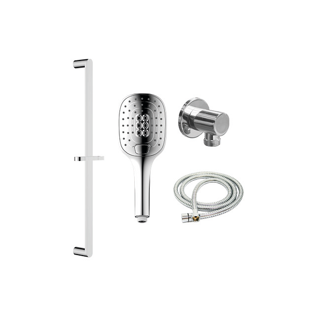 Johnsons Suisse Ferla 3 Function Hand Shower With Hose, Sliding Rail & Water Inlet