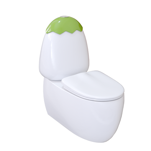 Johnson Suisse Egg Junior II Back To Wall Toilet Suite for Children with Green Cistern Lid