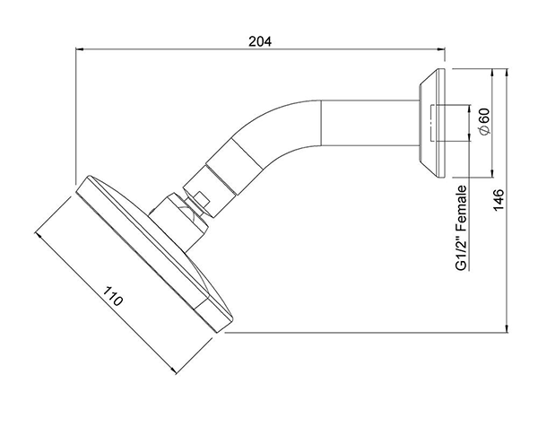 Methven Kiri MK2 Low Flow Wall Shower on Modern Arm