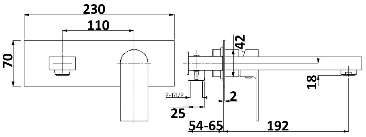 Millennium Kiato Wall Basin Mixer
