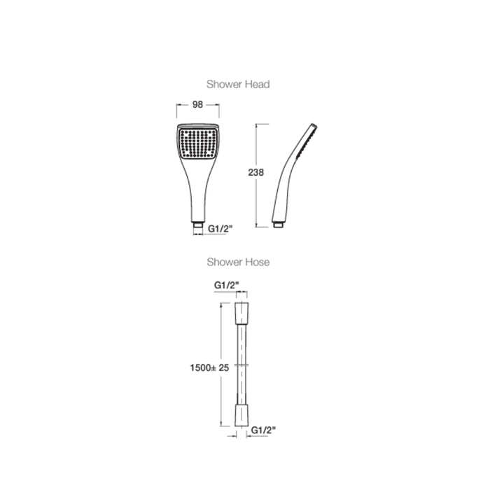 Kohler Rain Duet Shower Column w/Round Head