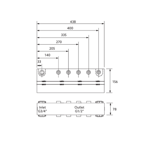 Kohler Anthem™ Recessed Mechanical Thermostatic Valve – Five Outlet (5OT)