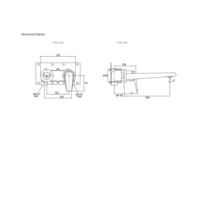 Kohler Avid Wall Mount Basin Set Polished Chrome