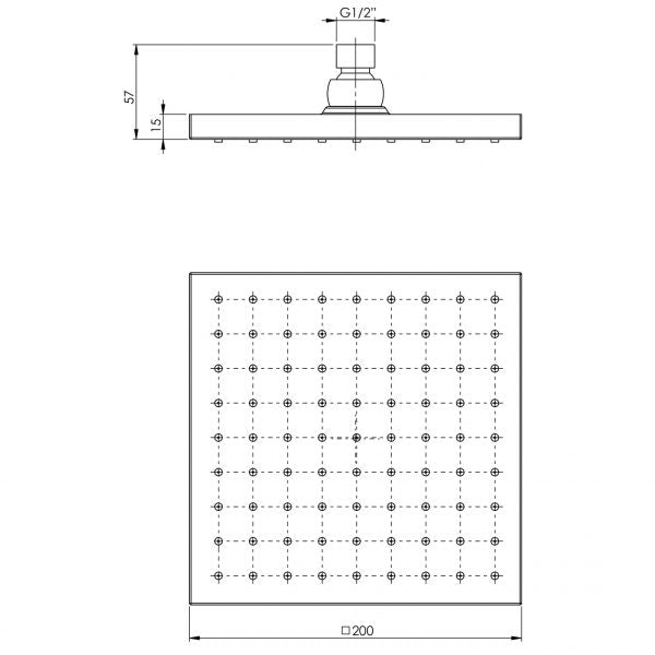 Phoenix Lexi Shower Rose 200mm Square