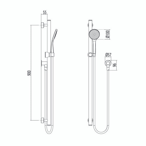 Conserv Linear Friction Slide Shower Kit