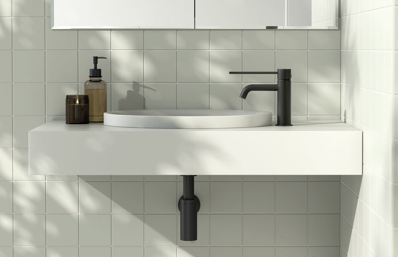 Phoenix Vivid Slimline Basin Mixer Curved Outlet with Extended Lever