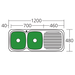 Oliveri Lakeland Double Bowl Sink With Drainer 1200mm