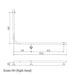 Linear 90° Ambulant & Accessible Grab Rail 960mm x 600mm