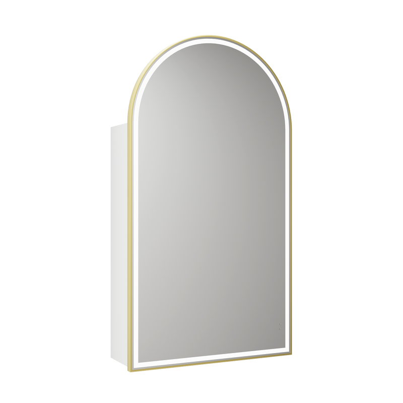 Aulic Canterbury Arch LED Carita Shaving Cabinet brushed gold