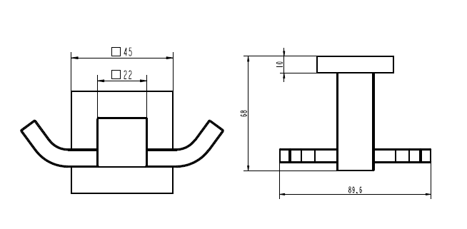 Modern National Lux Double Robe Hook