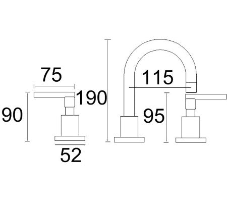 Millennium Waterpoint Lever Basin Set