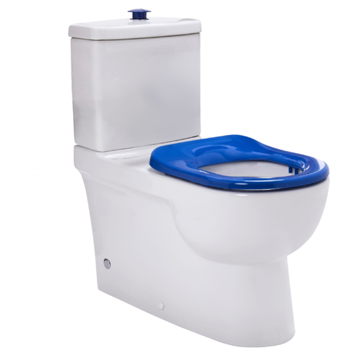 Johnson Suisse Life Assist Ftw Rimless Toilet Suite Incl Blue Sf Seat & Raised Chrome Button