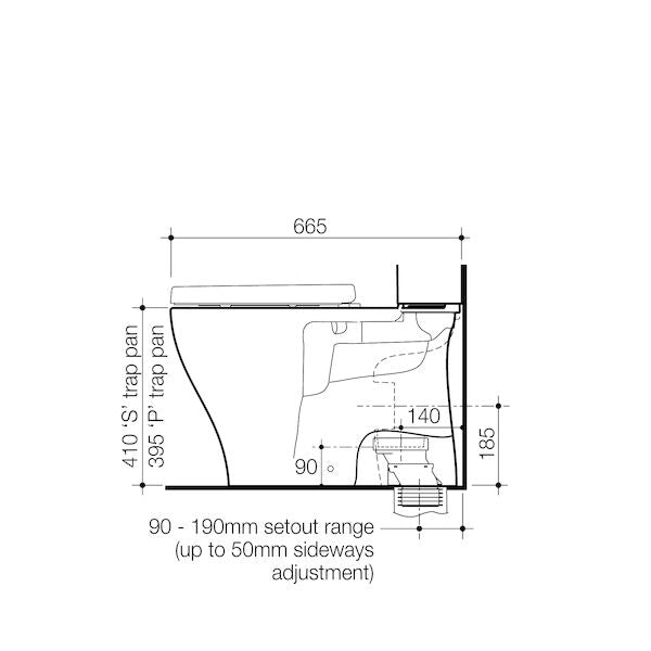 Caroma Luna Cleanflush® Close Coupled S Trap + Uni-Orbital® Pan