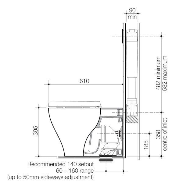 Caroma Luna Cleanflush® Invisi Series II® Wall Faced Toilet Suite