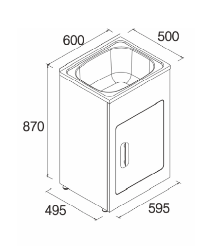 Modern National Standard Laundry Tub 45L - White