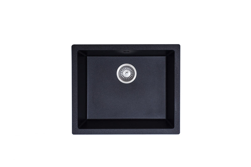 Modern National Como Single Bowl Granite Sink 550 x 460 x 194mm - 28L - Black Graphite