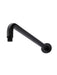 Round Wall Shower Curved Arm 400mm matte black