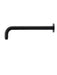 Round Wall Shower Curved Arm 400mm matte black