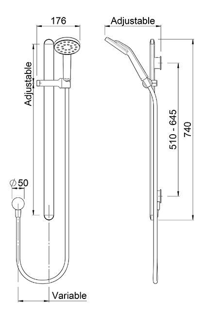 Methven Maku MK2 Rail Shower