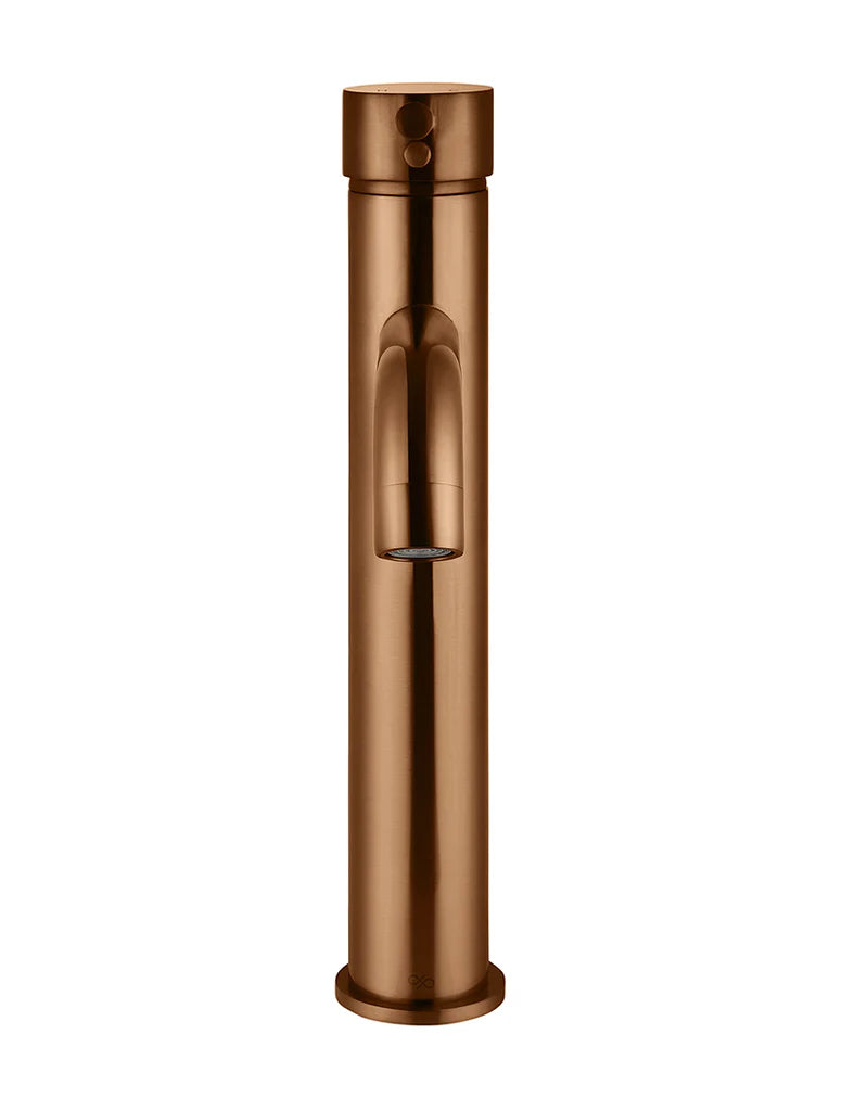 Meir Round Tall Basin Mixer Curved lustre bronze