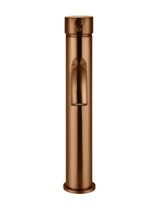 Meir Round Tall Basin Mixer Curved lustre bronze