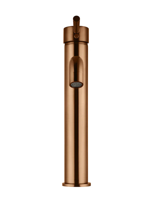 Meir Round Tall Basin Mixer Curved lustre bronze