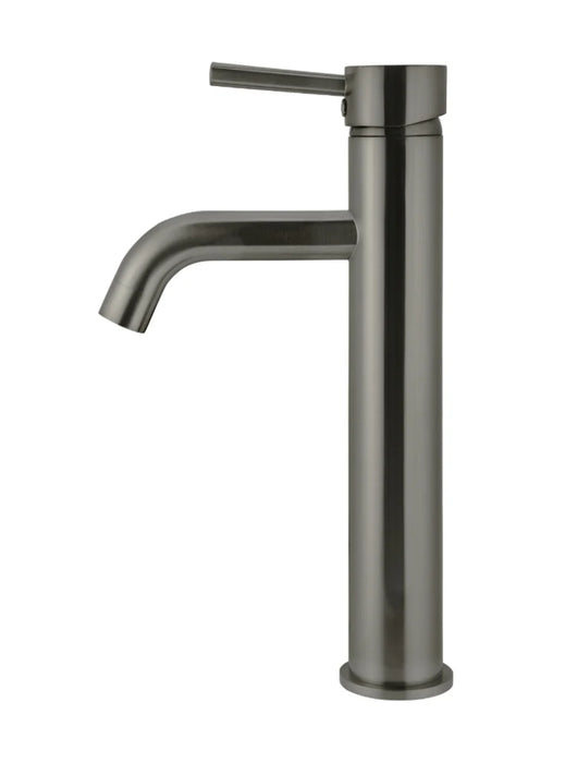 Meir Round Tall Basin Mixer Curved gun metal