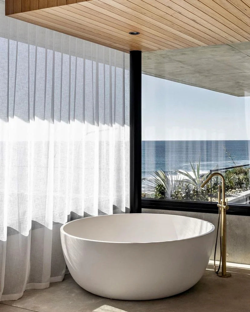 Meir Round Freestanding Bath Spout and Hand Shower
