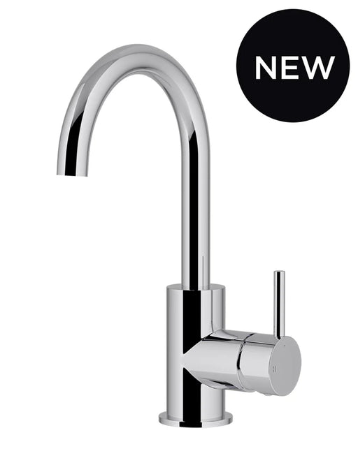 Meir Round Gooseneck Basin Mixer with Cold Start