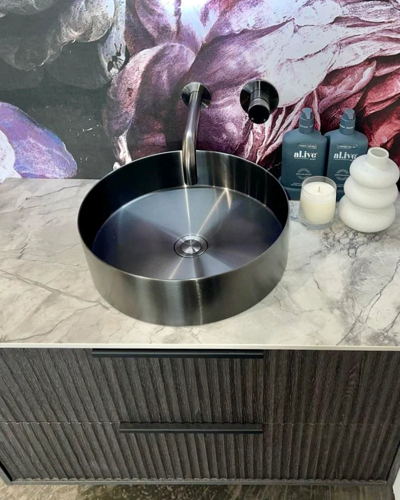 Meir Steel Round Bathroom Basin 380 x 110