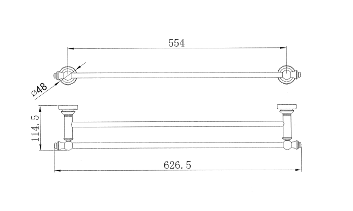 Modern National Medoc Double Towel Rail