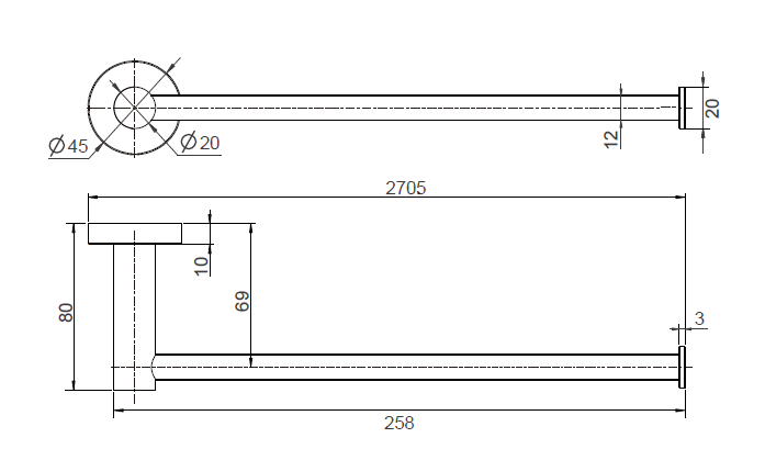 Modern National Mirage Towel Rail