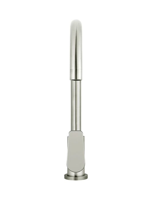 Meir Round Gooseneck Kitchen Mixer Tap with Paddle Handle