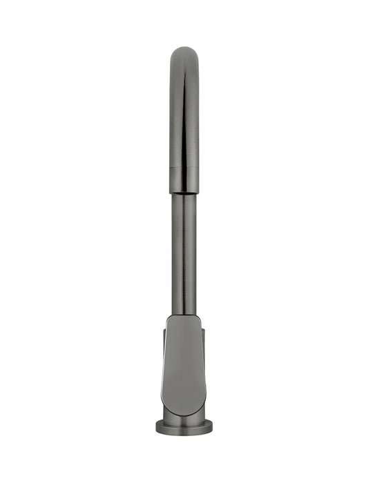 Meir Round Gooseneck Kitchen Mixer Tap with Paddle Handle