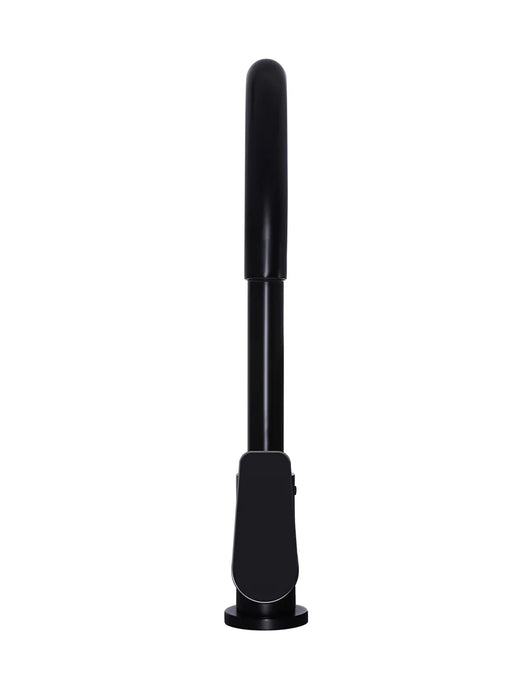 Meir Round Gooseneck Kitchen Mixer Tap with Paddle Handle