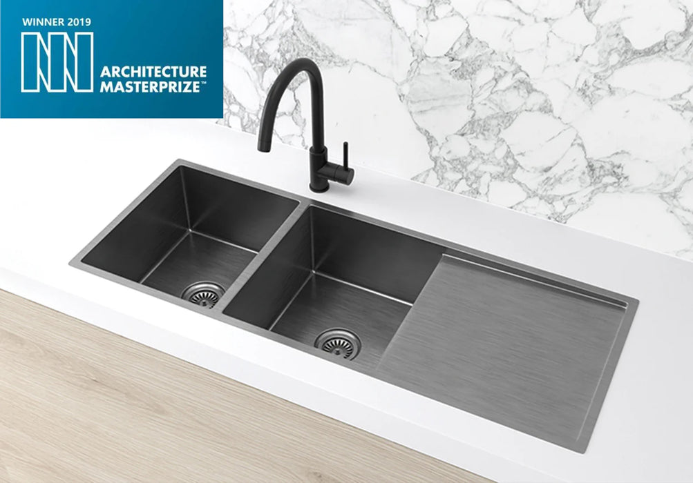 Meir Lavello Kitchen Sink - Double Bowl & Drainboard 1160 x 440