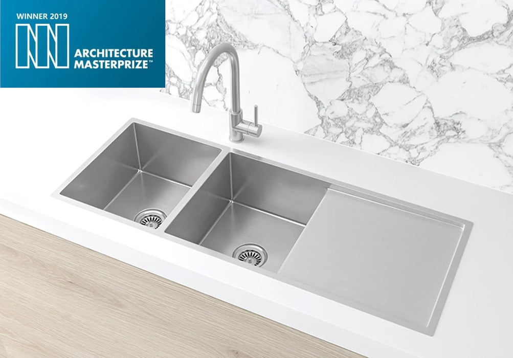 Meir Lavello Kitchen Sink - Double Bowl & Drainboard 1160 x 440