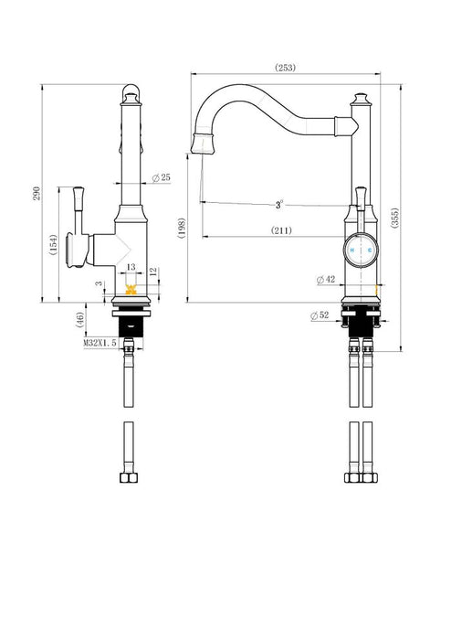 Modern National Montpellier Kitchen Mixer