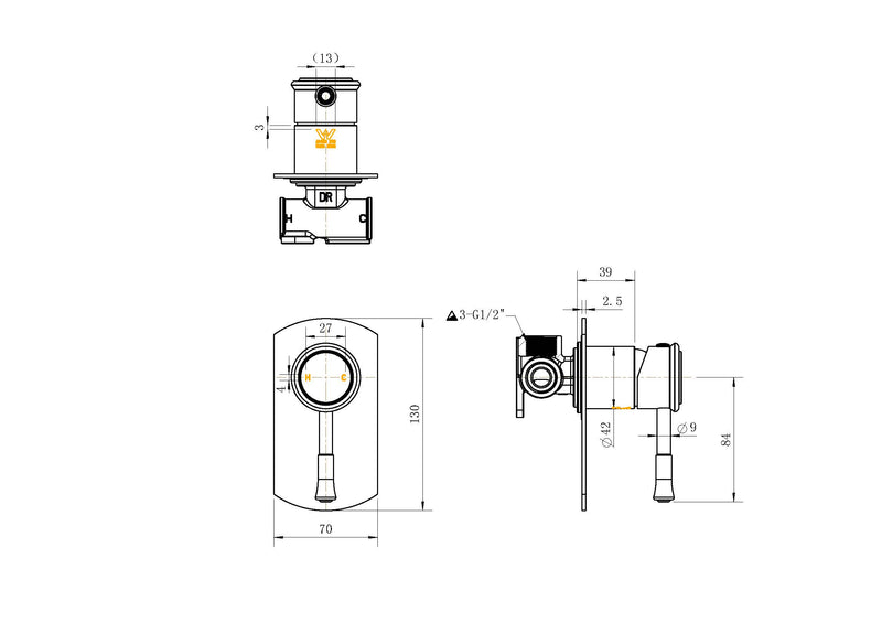 Modern National Montpellier Shower Mixer