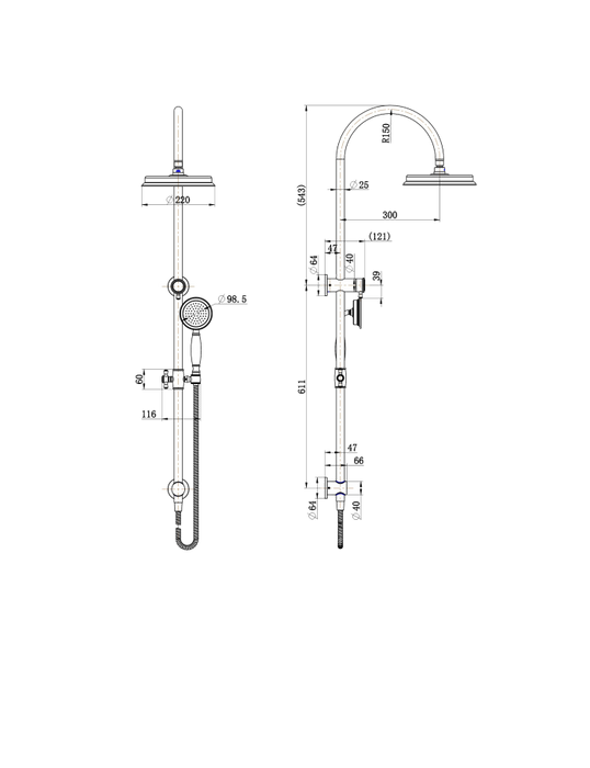 MODERN NATIONAL Montpellier Twin Shower Column Set