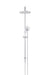 Meir Round Combination Shower Rail, 200mm Rose, Three-Function Hand Shower