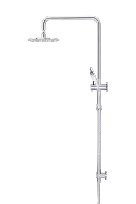 Meir Round Combination Shower Rail, 200mm Rose, Three-Function Hand Shower