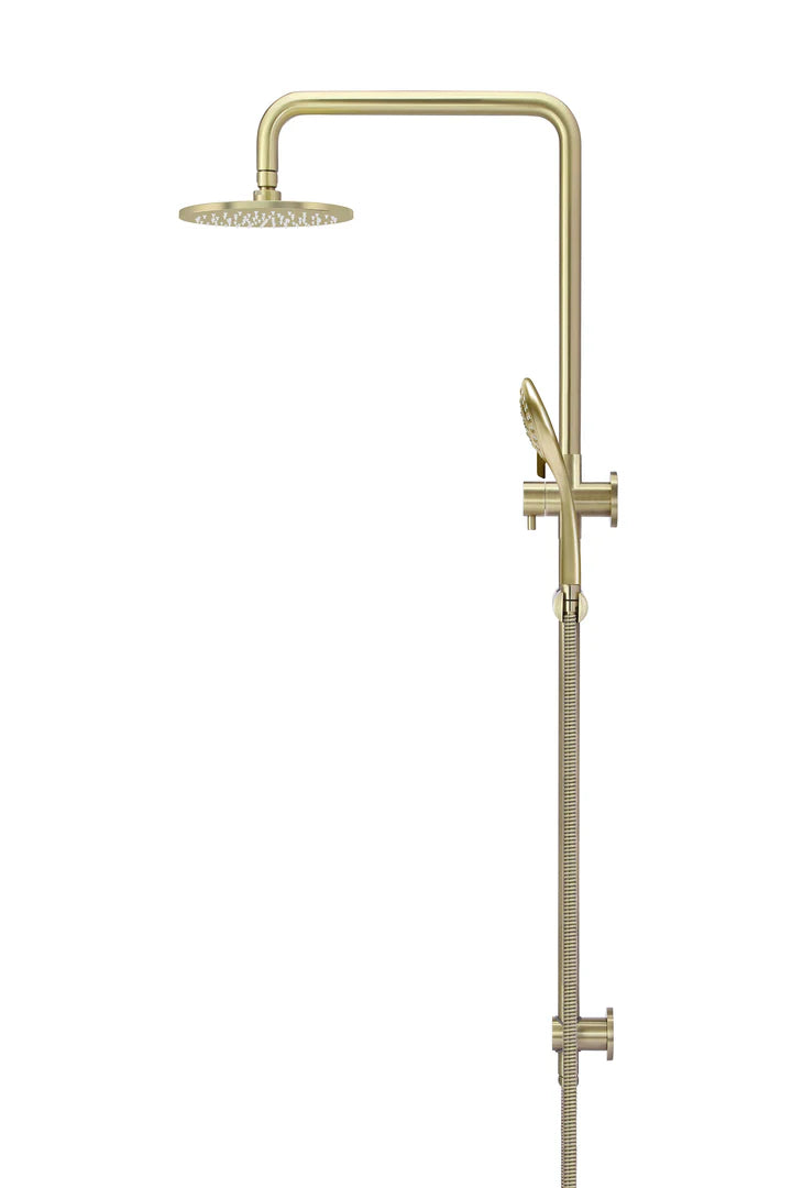 Meir Round Combination Shower Rail, 200mm Rose, Three-Function Hand Shower