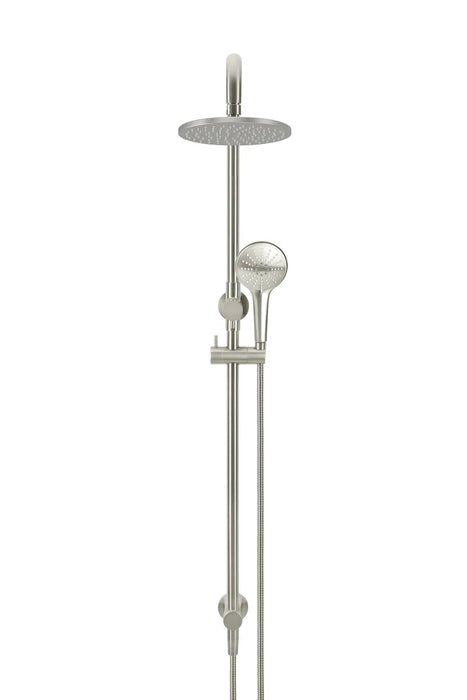 Meir Round Combination Shower Rail, 200mm Rose, Three-Function Hand Shower