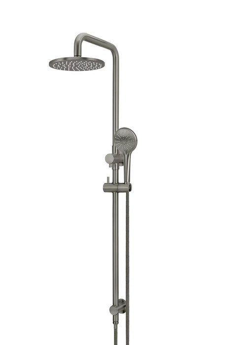 Meir Round Combination Shower Rail, 200mm Rose, Three-Function Hand Shower